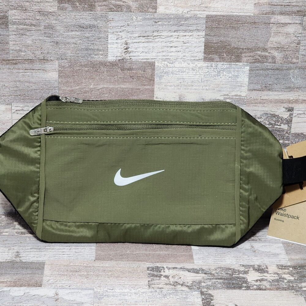 Nike Challenger Waist Fanny Pack‎ Large 1 Liter Running Outdoor Mesh Back Green